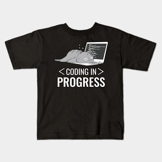 Programming Developer Coding Cat Kids T-Shirt by Tobias Store